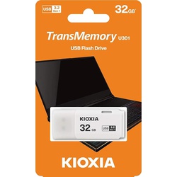 KIOXIA 32GB TransMemory U301 USB 3.2 Flash Drive, White