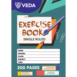 VEDA EXERCISE BOOK A4 200PG SINGLE RULED