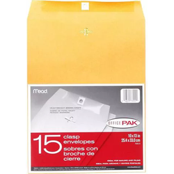 Mead Envelope 76022 OR 10X13 Kraft Gummed Pin