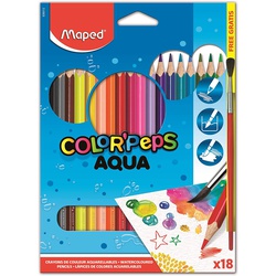 Maped Watercolor Pencil color' Peps Aqua 18 + Free Brush 836012