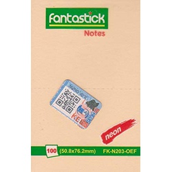Fantastick Sticky Notes 2X3 Fluorescent FK-N203-OEF