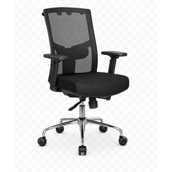 OP Mid-Back Mesh Office Chair Chrome Base – Black