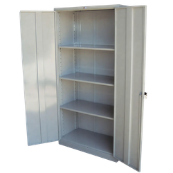 6ft 3-Shelf Storage Cupboard – Light Grey Office Cabinet