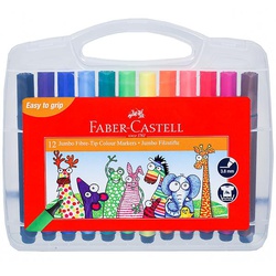 Faber Castell 559412 Jumbo Fiber Tip Color Marker 12 Pieces