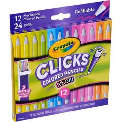 CRAYOLA COLOR PENCIL CLICKS MECHANCL NEON 68-7103 12CT,24PK