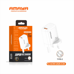 Amaya ACW-U52S 2-in-1 Charger with USB-C Cable C29 | Charger & Cable Bundle Kenya