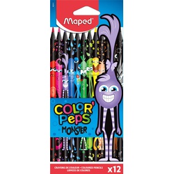 Maped Black Monster Colour Pencils 862612 12 Colours