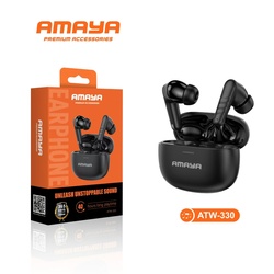 Amaya ATW-330 Max TWS Earphones Black 800mAh | Long Battery Wireless Earbuds Kenya