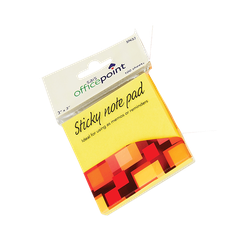 Officepoint Sticky Notes Fluorescent 3X3 Orange
