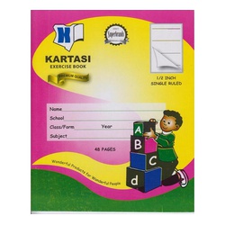 KARTASI  1/2 Inch Square  Ruled Exercise Book 48pg