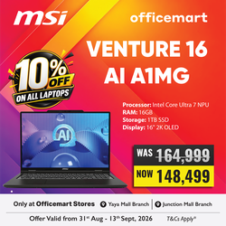MSI LAP VENTURE 16 AI A1MG/U7/16GB/1TB SSD/16" 2K-OLED/W11H