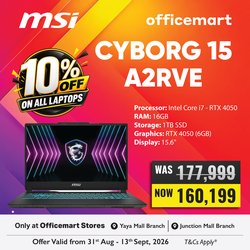 MSI CYBORG 15 A2RVE/INTEL Ci7 240H/16GB/1TB SSD/RTX 4050-6GB/15.6