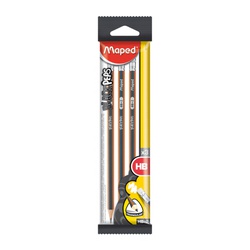 MAPED PENCIL 851711 X3 FLOWPK HB WITH ERASER