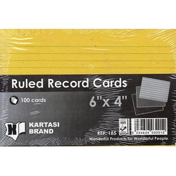 RECORD CARDS RULED 6X4
