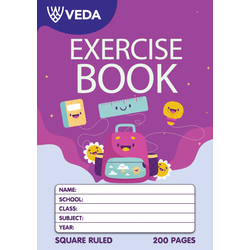 VEDA EXERCISE BOOK A4 200PG SQUARED RULED