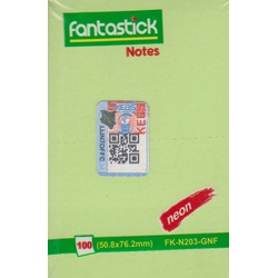 Fantastick Sticky Notes 2X3 Fluorescent FK-N203-GNF