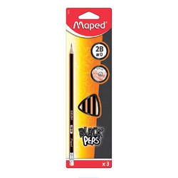 Maped 2B Black'Peps Graphite Pencil Pack of 3 851712
