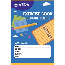 Veda A4 Exercise Book – 120 Pages, Squared Ruled, Maths Notebook