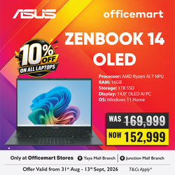 ASUS LAP ZENBOOK 15 UM3406KA/AMD RYZEN AI 7 350/16GB/1TB SSD/WIN11H/14''/BLK/EN