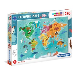 Clementoni Animals In The world 250 Puzzles Exploring Maps
