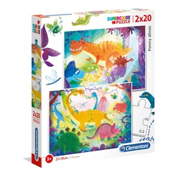 Clementoni Puzzle 2X20 Funny Dinos 95030069