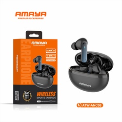 Amaya ATW-ANC08 Bluetooth ANC Headset Black | Active Noise Cancelling Wireless Headphones Kenya