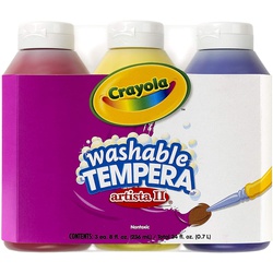 Crayola Washable Tempera Paint 3 ct Primary 54-3181