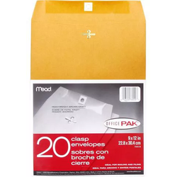 Mead Envolope 76020 OR 9X12 Kraft Gummed Pin A4 Size