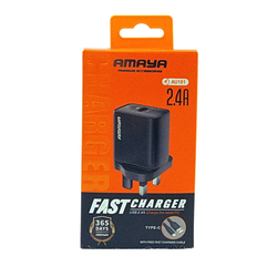 Amaya ACW-AU101 Single Port UK Charger with USB-C Cable C29 | Wall Charger Kenya