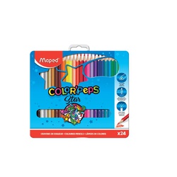 Maped Color Pencils With Reusable Metal Box  832016 Pack of 24