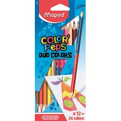 Maped Color'Peps Duo Triangular Coloring Pencils Pack of 12(24 Colors) 829600
