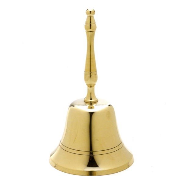 SCHOOL BELL BRASS HANDLE LARGE | Office Mart