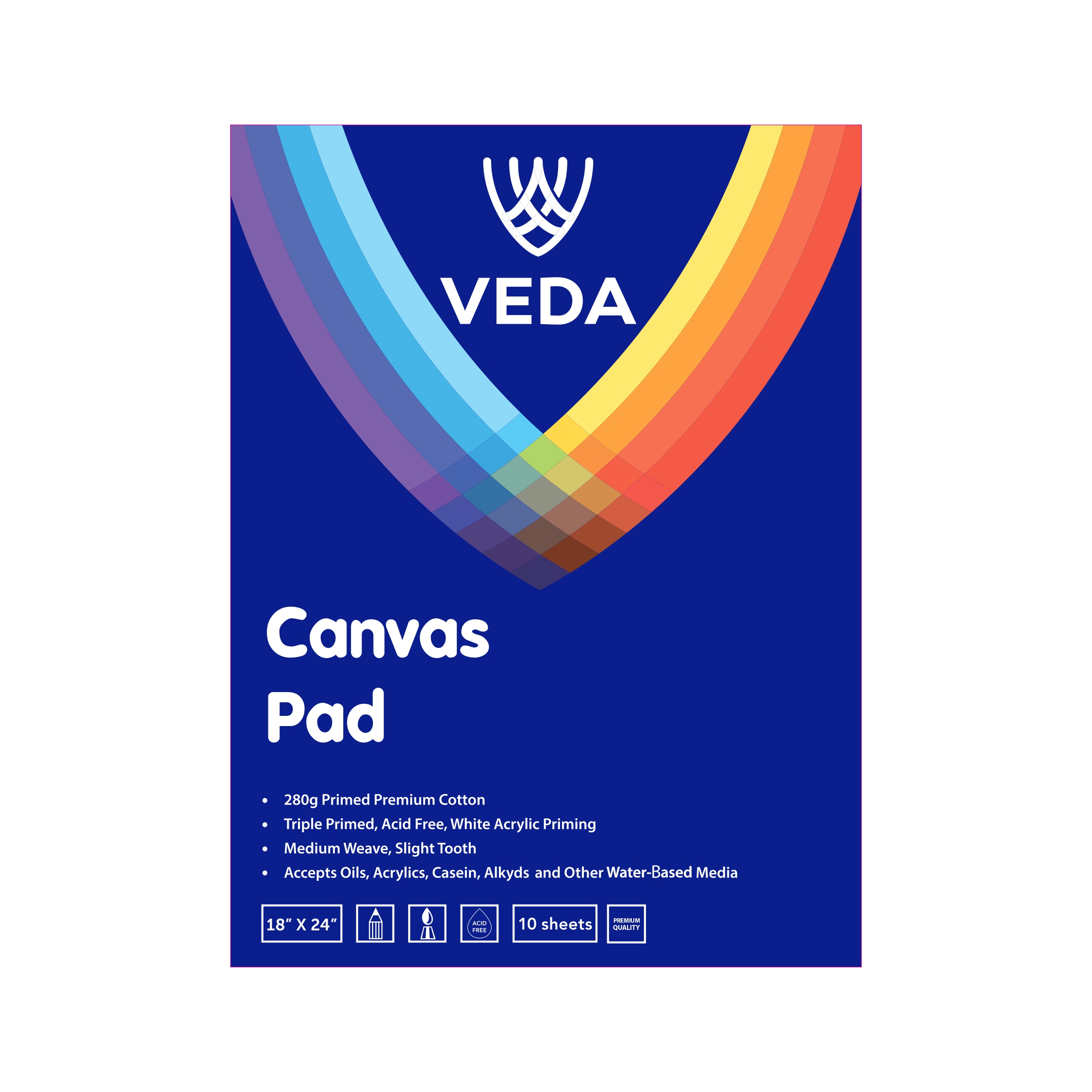 Officepoint Canvas Pad PACV51 18x24 10 Sheets Office Mart