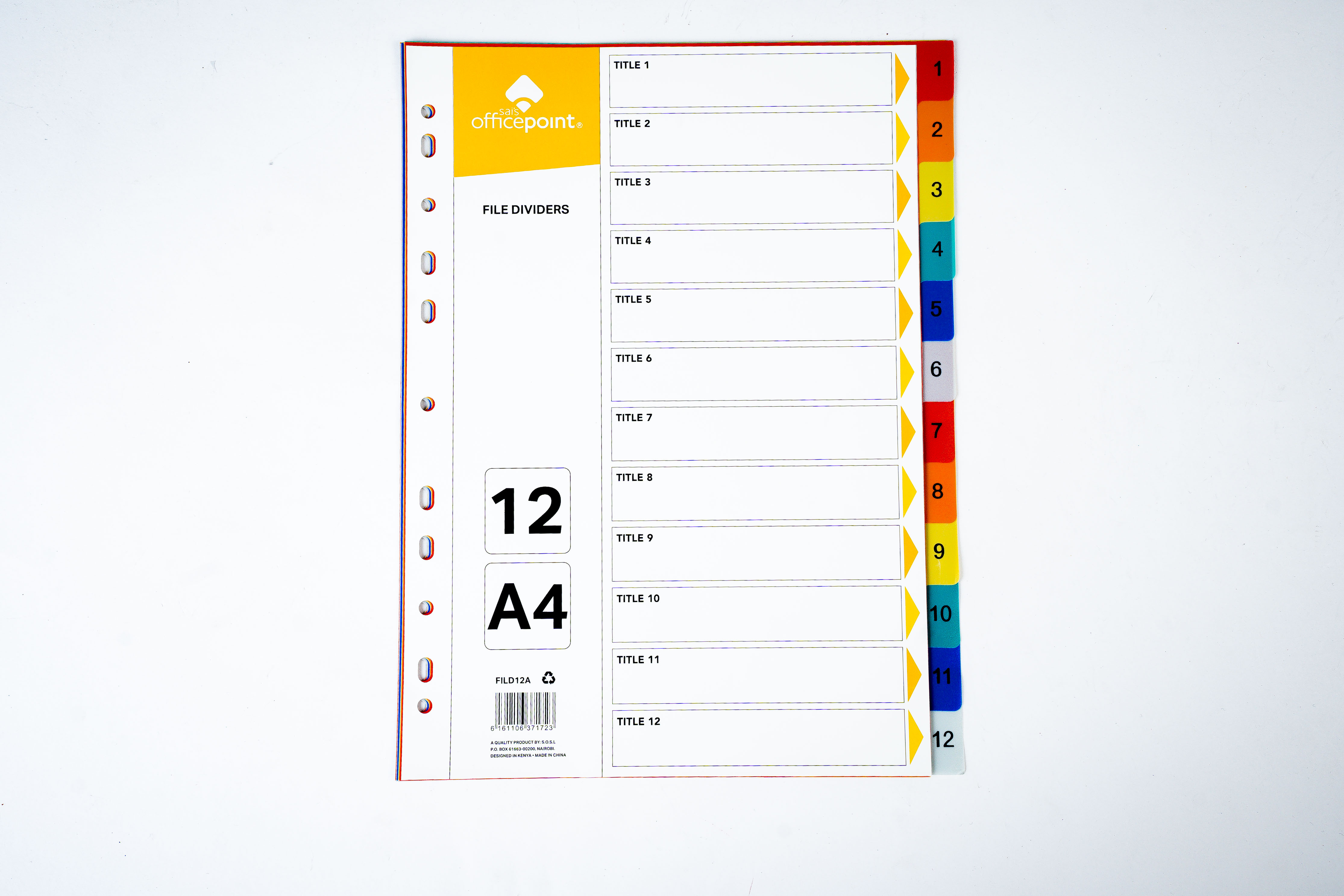 OP FILE DIVIDER PVC 12SET FILD12A WITH NO | Office Mart